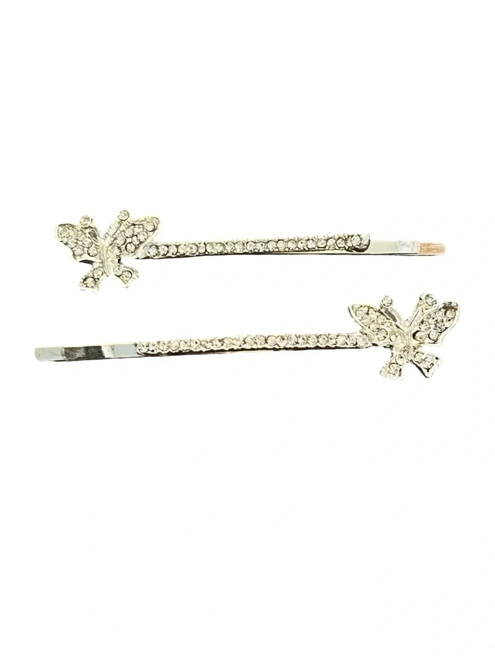 Elegant Silver Clear Crystal Rhinestone Butterfly Clips 3.0”FINAL PRICE DROP